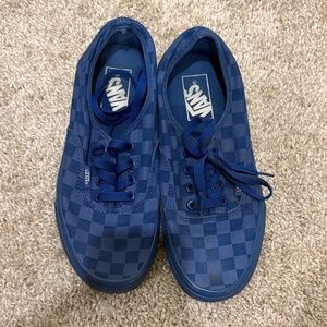 Vans Navy Checkered Lace-Up Shoes